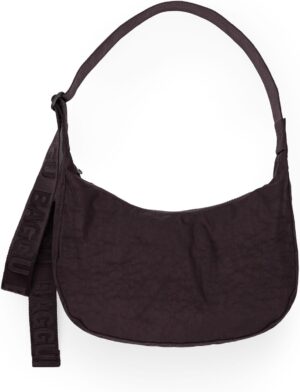 BAGGU Medium Nylon Crescent Bag - Chocolate Plum