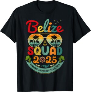 Belize Squad 2025 Tropical Beach Vacation Vintage Belize T-Shirt