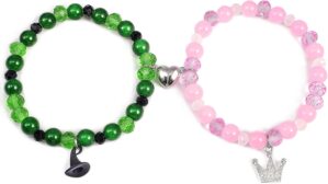 Elphaba Galinda Friendship Matching Bracelet - Rhinestone Crown Witch Hat Bff Bracelets - Gifts for Bestfriend Couples Fans Party Dress Accessories