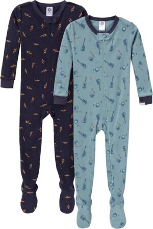 Gerber Baby Boys' 2-Pack Footed Pajamas