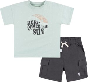 Gerber Baby Boys' Toddler T-Shirt and Shorts Set