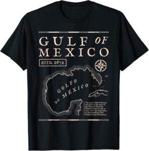 Gulf of Mexico 1672 Historic Map T-Shirt