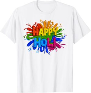 Happy Holi For Women Men Kids Color India Hindu Gifts Funy T-Shirt