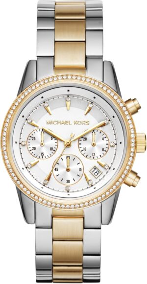 Michael Kors Ritz Women's Watch, Stainless Steel and Pavé Crystal Watch for Women