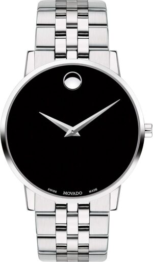 Movado Museum Classic Men's Watch - Swiss Quartz 2H Movement, Stainless Steel Link Bracelet - 3 ATM Water Resistance - Classic, Luxury Fashion Timepiece for Him - 40mm