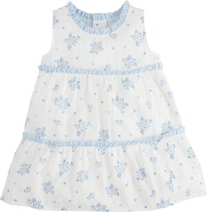 Mud Pie Baby Girls Children's Blue Floral Tiered Dress