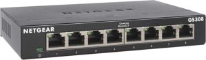 NETGEAR 8-Port Gigabit Ethernet Unmanaged Essentials Switch (GS308) - Home Network Hub, Office Ethernet Splitter, Plug-and-Play, Silent Operation, Desktop or Wall Mount