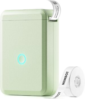NIIMBOT Label Maker Machine D110 Label Printer Tape Included Portable Wireless Connection Multiple Templates Available for Phone Easy to Use for Office Home Organization Rechargeable Green