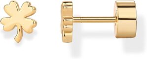 PAVOI 14K Gold Plated Sterling Silver Posts Dainty Emoji Screwback Earrings for Women | Dainty Helix Cartilage Piercing Jewelry | Palm Tree Bow Flower Bumble Bee Star Martini Clover Wishbone Smiley Rose Mushroom Blaze It Leaf Western Cowgirl Boots Cactus Horseshoe Flatback Stud Earrings Piercing