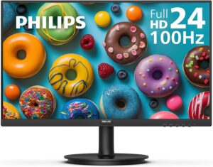 Philips 24 inch Frameless Full HD (1920 x 1080) 100Hz Monitor, VESA, HDMI x1, VGA Port x1, Eye Care, 4 Year Advance Replacement Warranty, 241V8LB