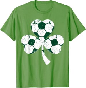 Soccer St Patricks Day Boys Girls Men Women Shamrock Green T-Shirt