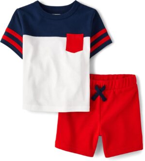 The Children's Place baby-boys And Toddler Boys Short Sleeve Top and Shorts, 2 Pc Set