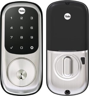 Yale Assure Lock Deadbolt, Satin Nickel Digital Touchscreen Keypad with Z-Wave and Backup Key for Front or Back Entry Door, YRD226-ZW2-619