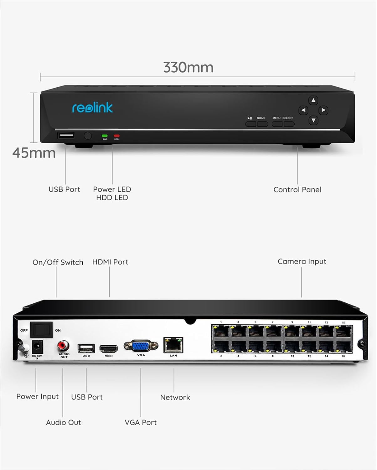 REOLINK 16CH Network Video Recorder for Home Security Camera System,Only Work with 16MP/12MP/4K/8MP/5MP/4MP The Same Brand PoE IP Cam,24/7 Recording to Pre-Installed 4TB Hard Drive,RLN16-410 - Image 8