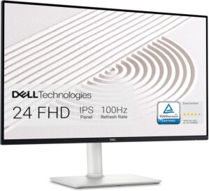 Dell S2425HS Monitor - 23.8 Inch, FHD (1920x1080) Display, 100Hz Refresh Rate 1500:1 Contrast Ratio, TÜV Rheinland Eye Comfort 4 Star, Integrated 2x5W Speaker, Height/Tilt/Swivel/Pivot - Ash White