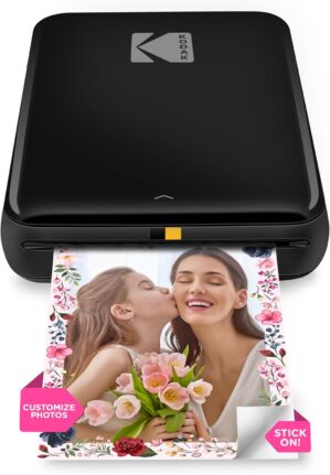 KODAK Step Instant Smartphone Photo Printer - Portable Mini Color Wireless Mobile Printer - Zink 2x3” Sticky-Back Photos - Bluetooth Compatible with iOS & Android Devices - Fun Editing App - Black