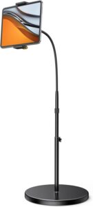 Lamicall Tablet Floor Stand – Gooseneck Swivel Holder Mount with Adjustable Height & 10.6lb Stable Base, Compatible iPad Mini Air Pro 12.9/9.7, Galaxy Tab, Kindle, Cell Phones (4.7”-13”)