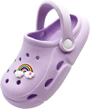 Little Kids Luminous Garden Clogs (Runs 1 Size Large) Girls Boys Slip on Soft Sandals Big Kid Toddler Wide Water Slides Shoes Children Comfortable Swim Beach Pool Slipper