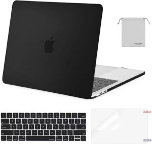 MOSISO Compatible with MacBook Pro 13 inch Case M2 2025, 2024, 2023, 2022-2016 A2338 M1 A2251 A2289 A2159 A1989 A1708 A1706, Plastic Hard Shell&Keyboard Cover&Screen Film&Storage Bag, Black