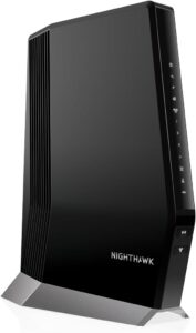 NETGEAR Nighthawk Cable Modem with Built-in WiFi 6 Router (CAX80) – Compatible All Major Providers incl. Xfinity, Spectrum, Cox | Plans Up to 6Gbps AX6000 speed DOCSIS 3.1, Black