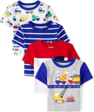 The Children's Place Baby Boys' and Toddler Short Sleeve Crew Neck Tees