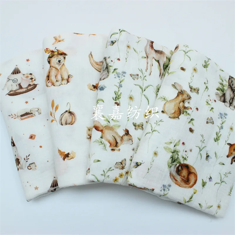 Baby Cotton Double Gauze, Crepe, Nordic Style, Children's Pajamas, Quilts, Blanket Fabrics