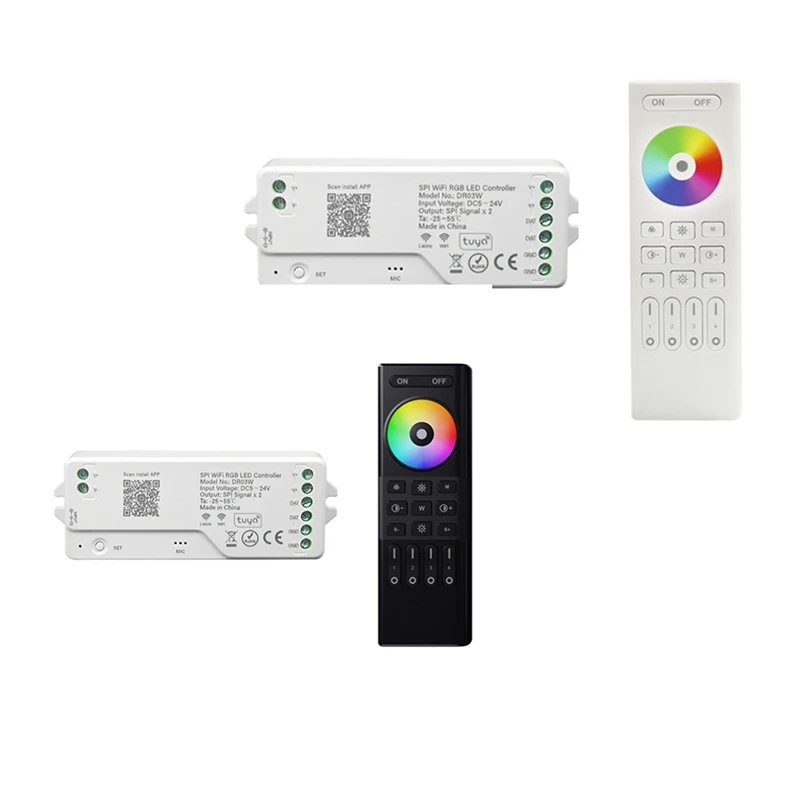 DR03W TUYA SPI WIFI RGB LED Controller Dimmer Work With Google Home Alexa For WS2811 WS2812B WS2815 RGB LED Strip B