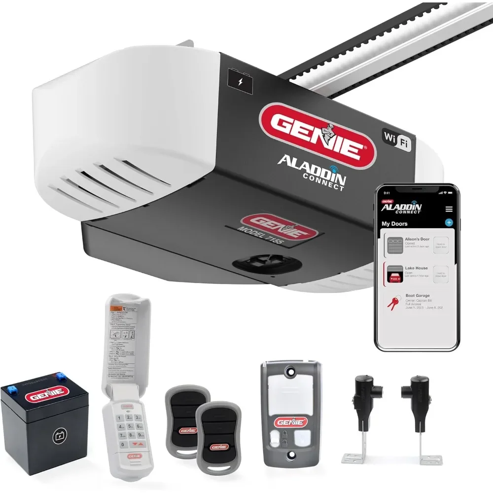FAST FREE.7155-TKV Smart Garage Door Opener StealthDrive Connect - Ultra Quiet opener, WiFi, Battery Backup - Black/White