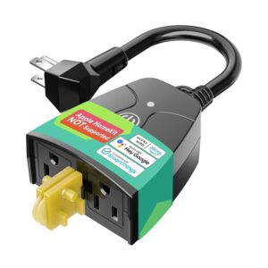 meross Outdoor Smart Plug, Outdoor Wifi Outlet with 2 Grounded Outlets, Remote Control, Timer, Waterproof, Works with Amazon Alexa, Google Assistant and SmartThings, FCC Certified