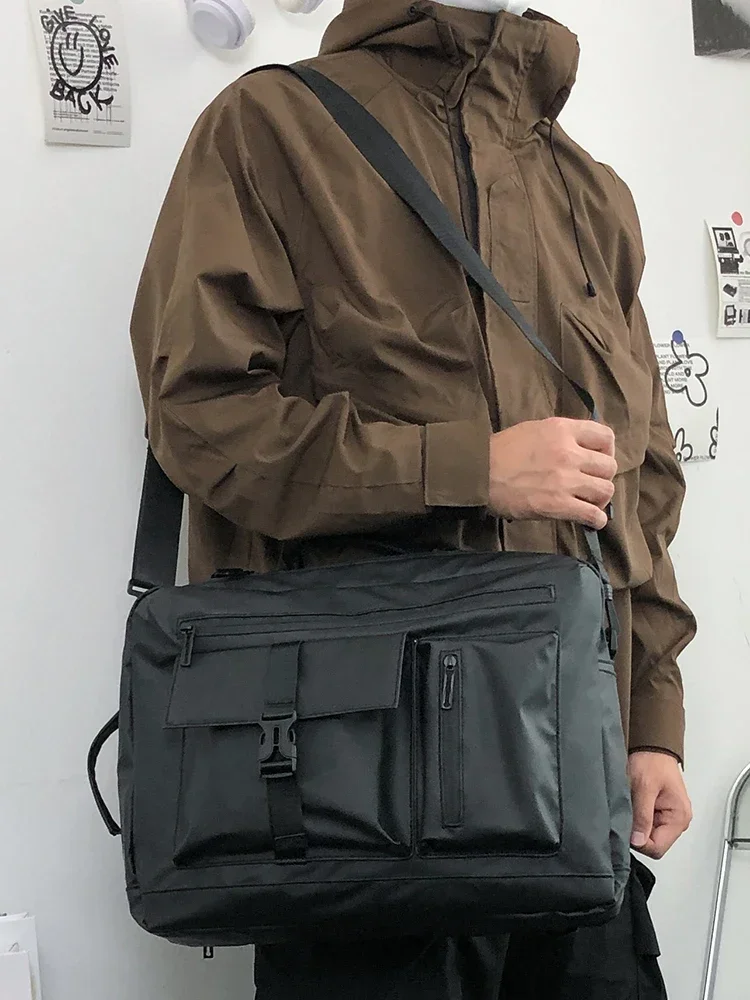 Streetwear Style Nylon Shoulder Men Bag Large Capacity Nylon Travel Man Bag Casual School Men Backpack Laptop Backpacks for Men