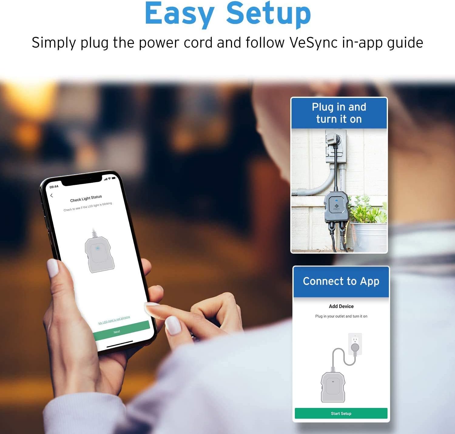 Etekcity Outdoor Smart Plug, Home WiFi Outlet with 2 Sockets for Lights, Timer Function & Energy Monitoring, Works with Alexa & Google Home, Wireless Remote Control, ETL Listed, 1PACK - Image 3