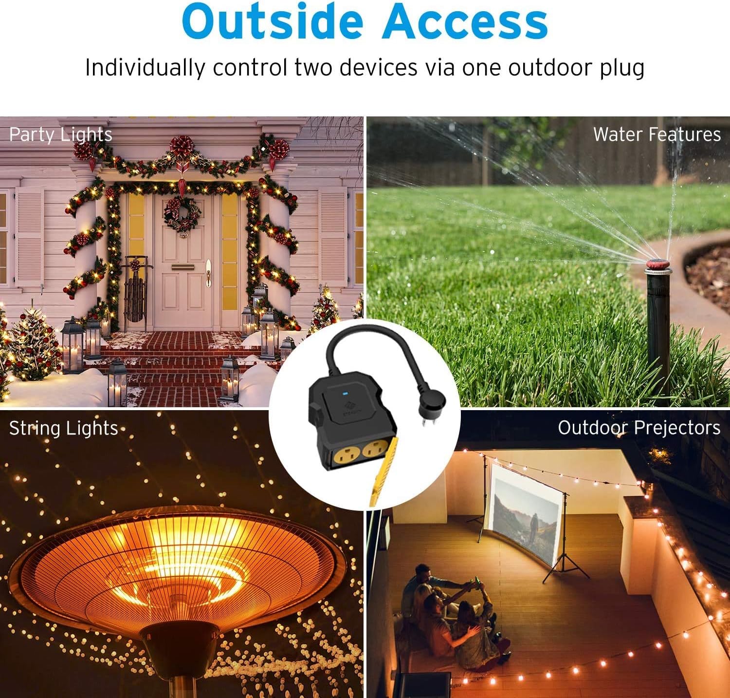 Etekcity Outdoor Smart Plug, Home WiFi Outlet with 2 Sockets for Lights, Timer Function & Energy Monitoring, Works with Alexa & Google Home, Wireless Remote Control, ETL Listed, 1PACK - Image 7