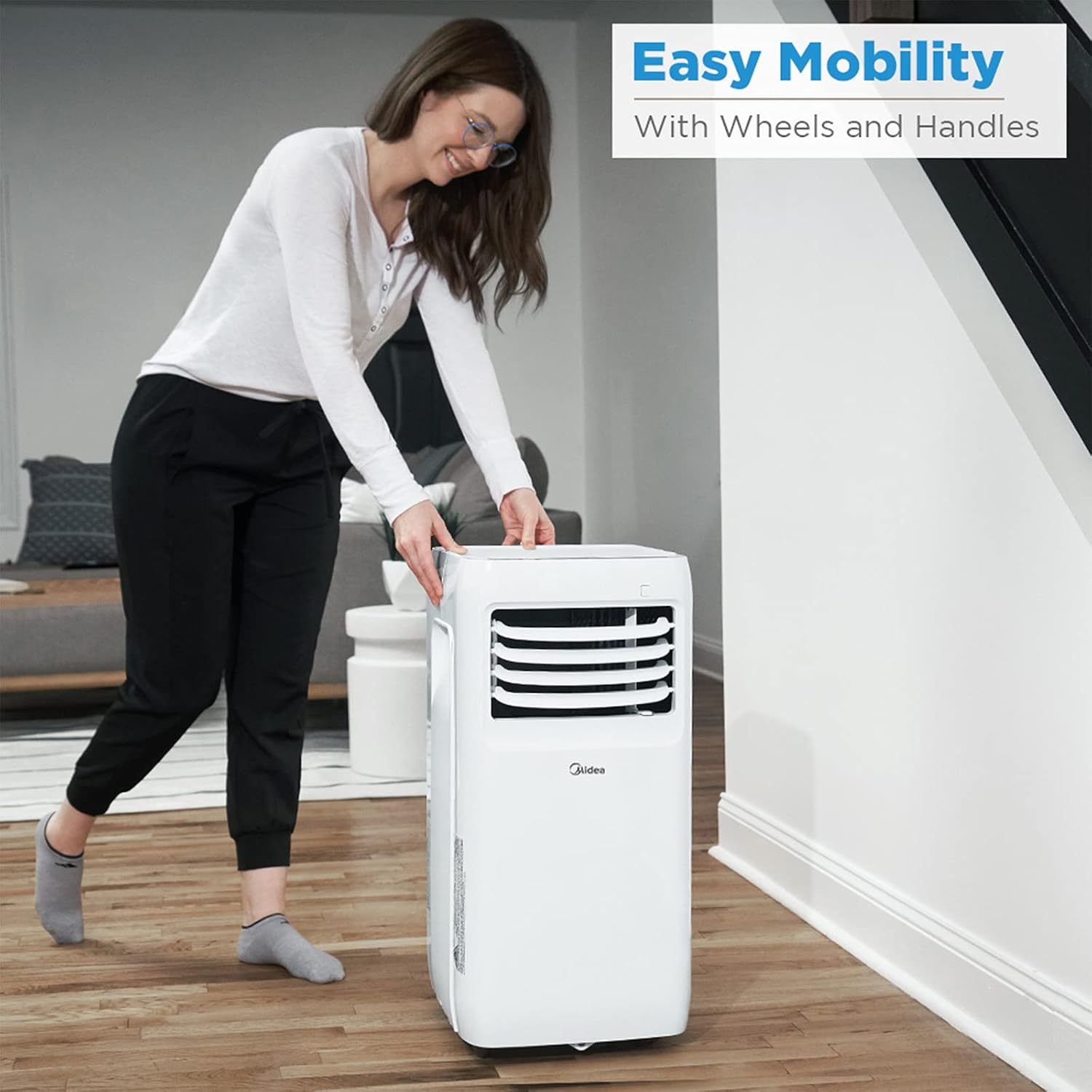 Midea 8,000 BTU ASHRAE (5,300 BTU SACC) Portable Air Conditioner, Cools up to 175 Sq. Ft., with Dehumidifier & Fan mode, Easy- to-use Remote Control & Window Installation Kit Included - Image 4