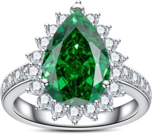 4CT-8CT Cubic Zirconia Cocktail Rings Pear Cut/Heart Cut/Radiant Cut 5A Grade Simulated Diamond CZ Statement Engagement Promise Ring for Women