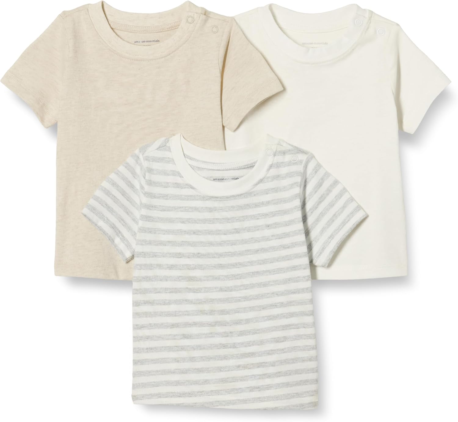 Amazon Essentials Unisex Toddlers and Babies' Short Sleeve T-Shirts, Pack of 3