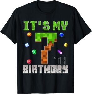 Birthday Boy Shirt It’s My 7th Birthday Video Game Pixel T-Shirt