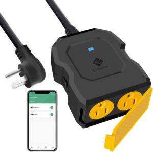 Etekcity Outdoor Smart Plug, Home WiFi Outlet with 2 Sockets for Lights, Timer Function & Energy Monitoring, Works with Alexa & Google Home, Wireless Remote Control, ETL Listed, 1PACK