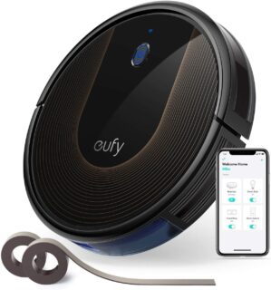 Eufy BoostIQ RoboVac 30C, Robot Vacuum Cleaner, Wi-Fi, Super-Thin, 1500Pa Strong Suction, Boundary Strips Included, Self-Charging Robotic Vacuum Cleaner (Renewed)