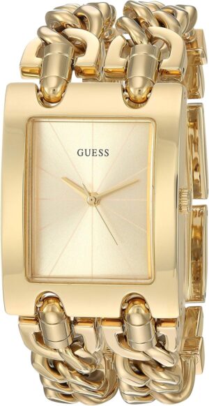 GUESS Women's Silver-Tone Multi-Chain Bracelet Watch