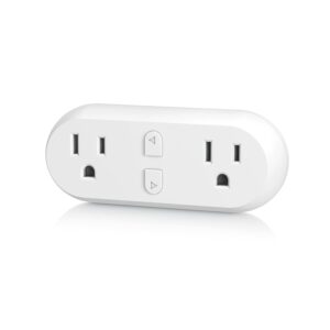 HBN Smart Plug 15A, WiFi&Bluetooth Outlet Extender Dual Socket Plugs Works with Alexa, Google Home Assistant, Remote Control with Timer Function, No Hub Required, ETL Certified, 2.4G WiFi Only