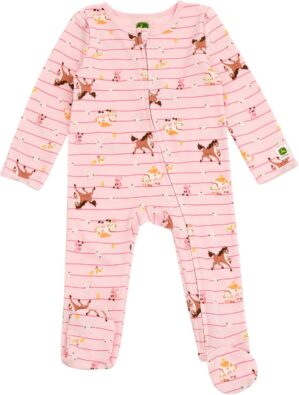 John Deere Farm Animals Tractors Baby Zip Up Sleep N' Play Newborn to Infant Sizes (Newborn - 24 Months)