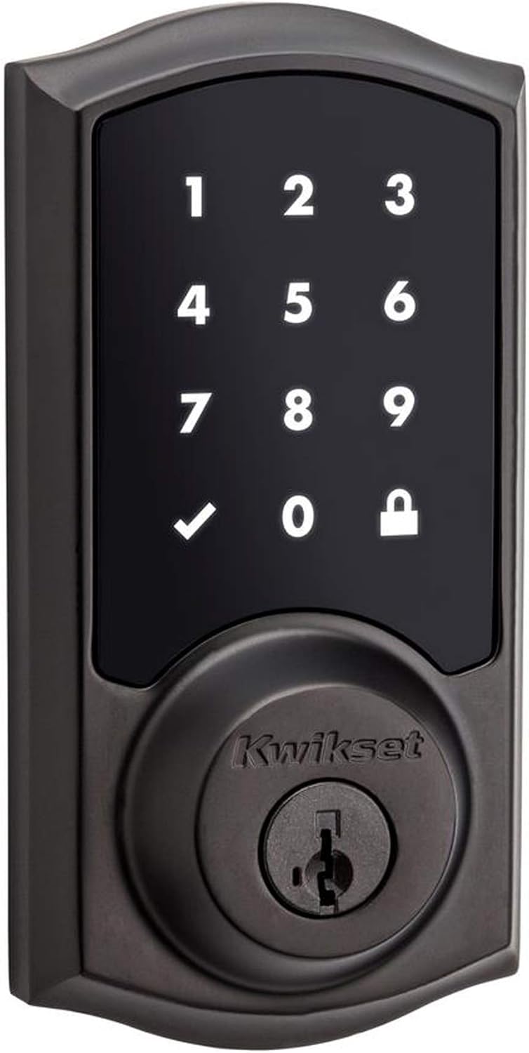 Kwikset 99160-021 SmartCode 916 Traditional Smart Lock Touchscreen Electronic Deadbolt Front Door Lock with SmartKey Security and Z-Wave Plus in Venetian Bronze
