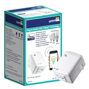 Leviton DZPA1-2BW Decora Smart Plug-in Outlet with Z-Wave Technology, White, Repeater/Range Extender