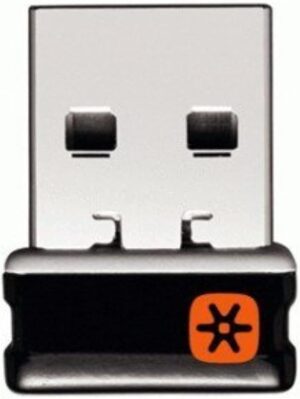 Logitech C-U0007 Unifying Receiver for Mouse and Keyboard Works with Any Logitech Product That Display The Unifying Logo (Orange Star, Connects up to 6 Devices) (C-U0007)