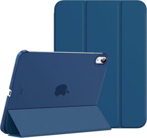 MoKo for iPad (A16) 11th Generation Case 11 Inch 2025, iPad 10th Generation Case 10.9 Inch 2022, Slim Stand Hard PC Translucent Back Shell Smart Cover, Support Touch ID, Auto Wake/Sleep, Dark Sea Blue
