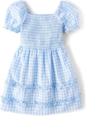 The Children's Place Girls' Short Sleeve Smocked Summer Dresses