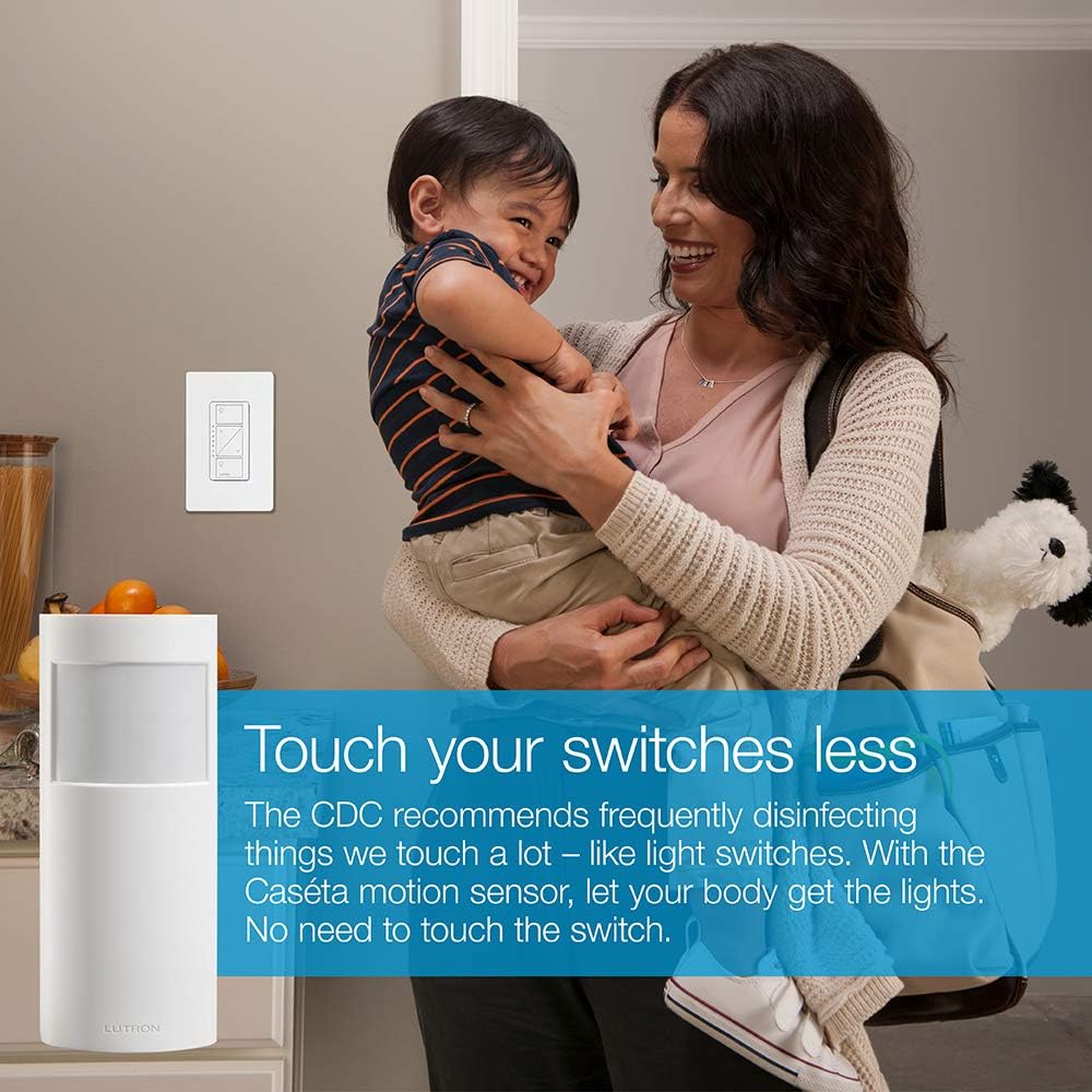 Lutron Caseta Smart Lighting Auto On and Off Motion Sensor, For Dimmers, Switches, and Fans Controls, No Wires Required, PD-OSENS-WH, White - Image 7