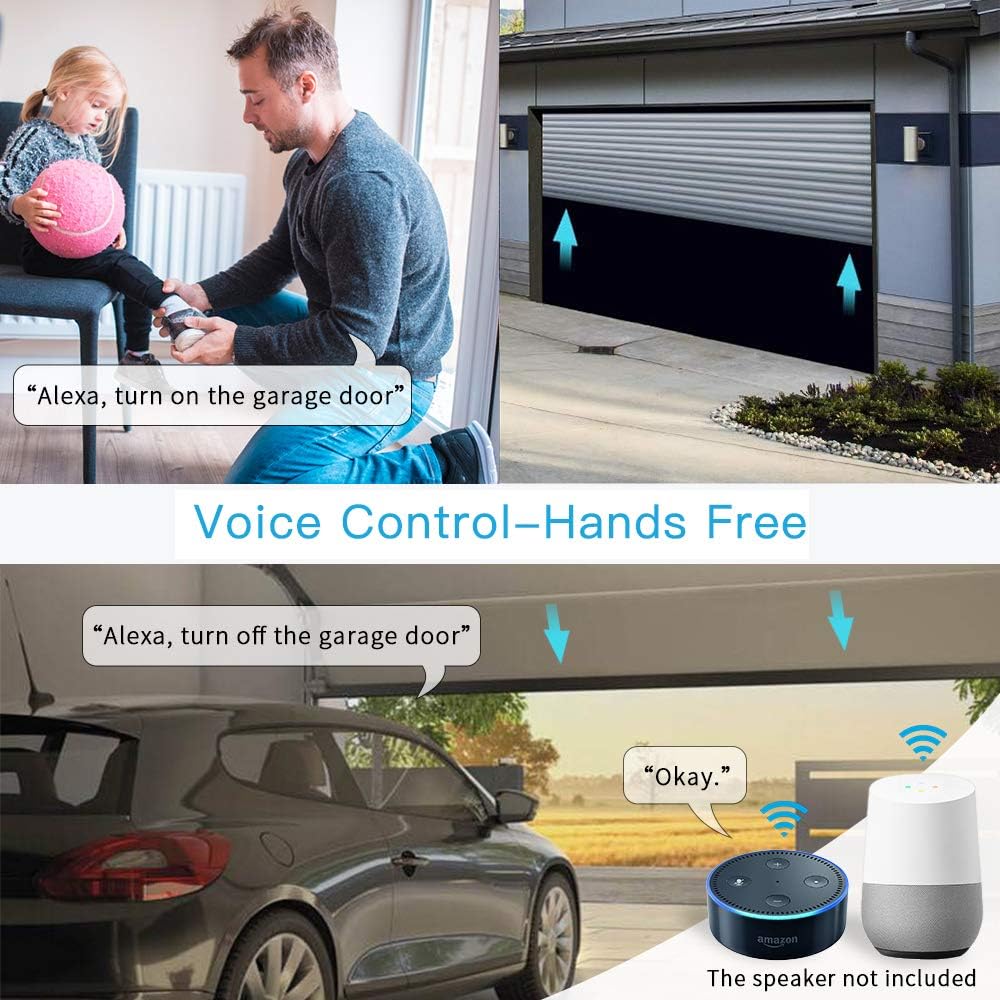 LoraTap Smart WiFi Garage Door Opener Controller, Wireless Remote Control Switch Timer Open/Close Monitor, Smart Life App Control, Voice Control, Works with Alexa and Google Home, No Hub Required - Image 4