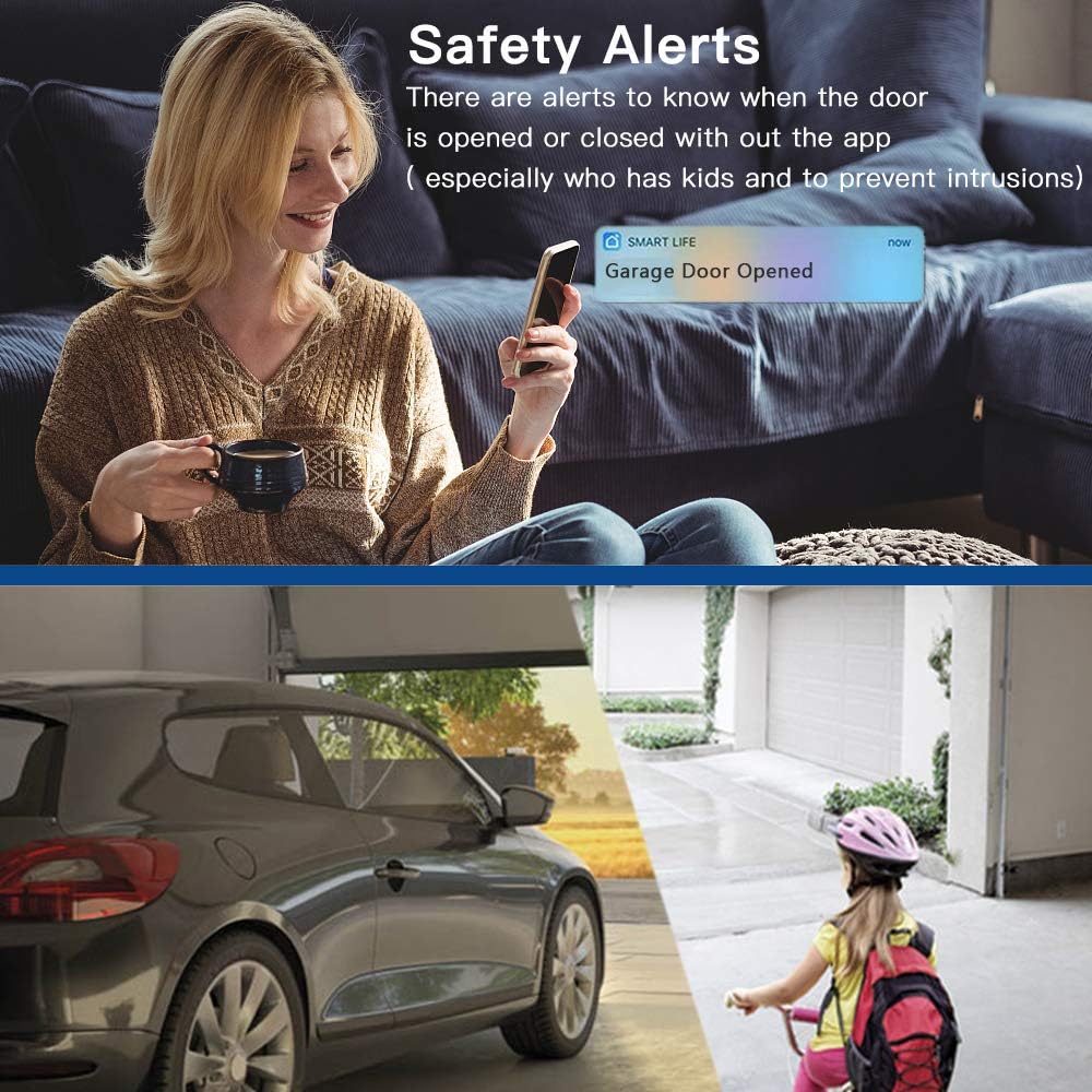 LoraTap Smart WiFi Garage Door Opener Controller, Wireless Remote Control Switch Timer Open/Close Monitor, Smart Life App Control, Voice Control, Works with Alexa and Google Home, No Hub Required - Image 6