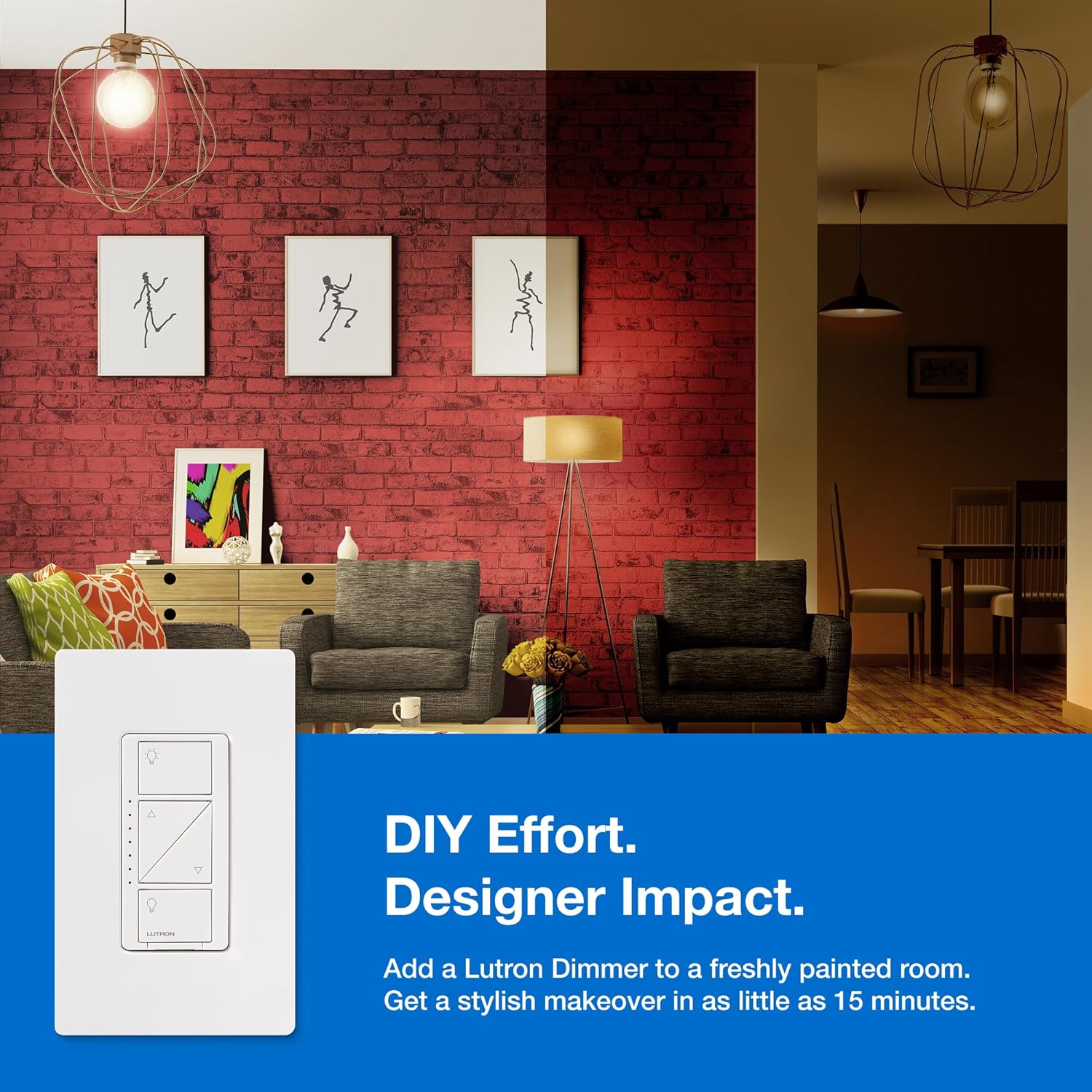Lutron Caseta Original Smart Dimmer Switch Kit w/ Hub, with Pico Remote, Wallmount Bracket, & Smart Hub, Works with Alexa, Apple Home, Google Home, 3 Way, 150W, No Neutral Req, P-BDG-PKG1W-A - Image 9